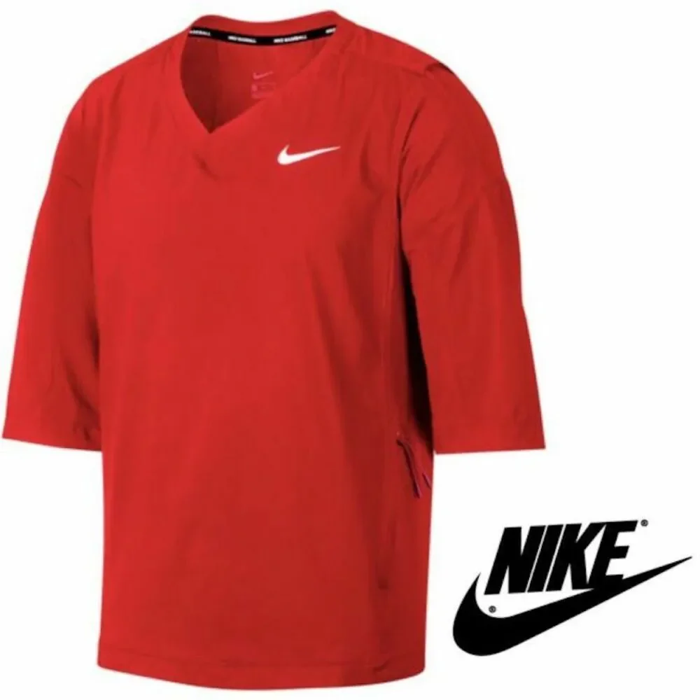 Nike Baseball Red 3/4 Sleeve Pullover Wind Hot Jacket